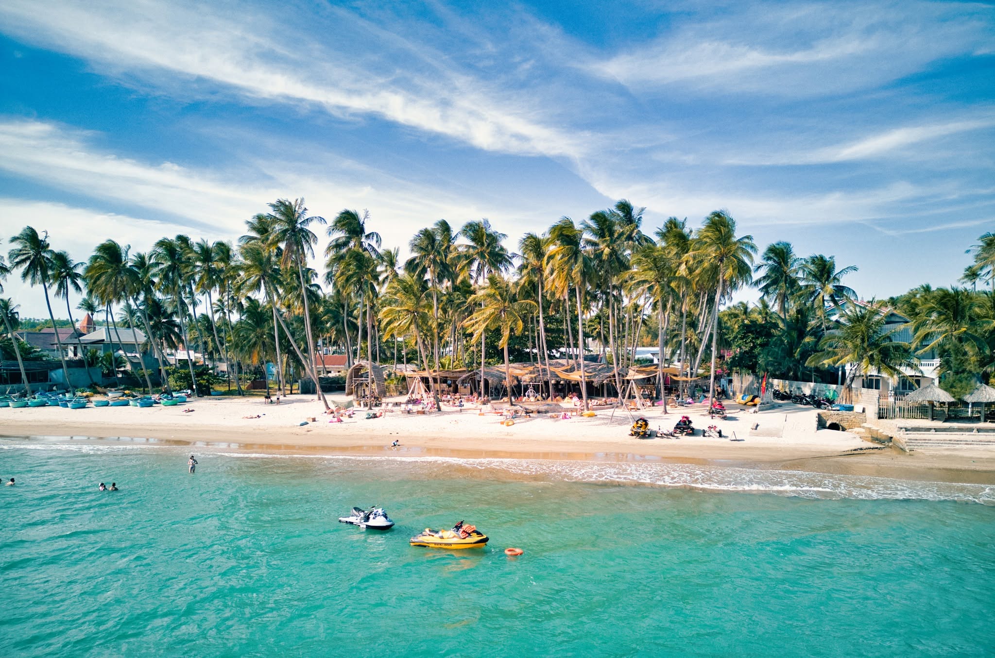 The beach near La Marina Hotel